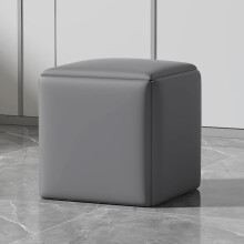 5 in 1 Yellow Faux Leather Nesting Cube Chair 45 cm 17.7 in Stackable Swivel Casters Square Bench Living Room & Dining