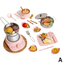 (L-Pink) Echtes Kochen für Kinder Echtes Kochküchenset Kochspielzeug Miniküche