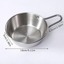 (400 ml, Silber) Runde Reisweinschale mit Griff, Edelstahl, Haushaltsgeschirr für Lebensmittel, Soßenschalen,