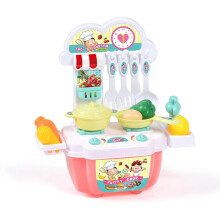 (Rosa) 1 Set Küchenspielzeug für Kinder, schönes, lehrreiches, tragbares Korb-Spielhausspielzeug mit