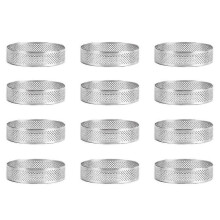 12 Pack Stainless Steel Tart Rings,percompatibleated Cake Mousse Ring, 6cm
