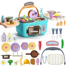 (blau) Spielset zum Vortäuschen eines Picknicks, Spielzeug-Küchenzeile, kinderfreundlich und hochwertig,