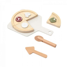 (ohne Ofen) Pizza-Spielzeugset aus Holz, Lernspielzeug, Rollenspiel für Geburtstagsgeschenk, Kinder