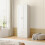Living And Home (White) Modern 2-Door Wardrobe with 2 Drawers 3