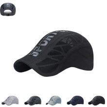 Sport Cap Breathable Mesh Design Lightweight Quick Dry Running Hat Black One Size