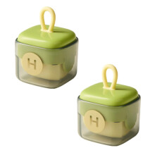 Mini Lint Roller Balls 2Pcs Portable Washable Lint Ball Remover With Lid And Handle Reusable Pet Hair For Clothes Green