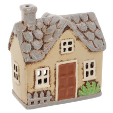 Village Pottery Garden House Tea Light Holder - Light Grey