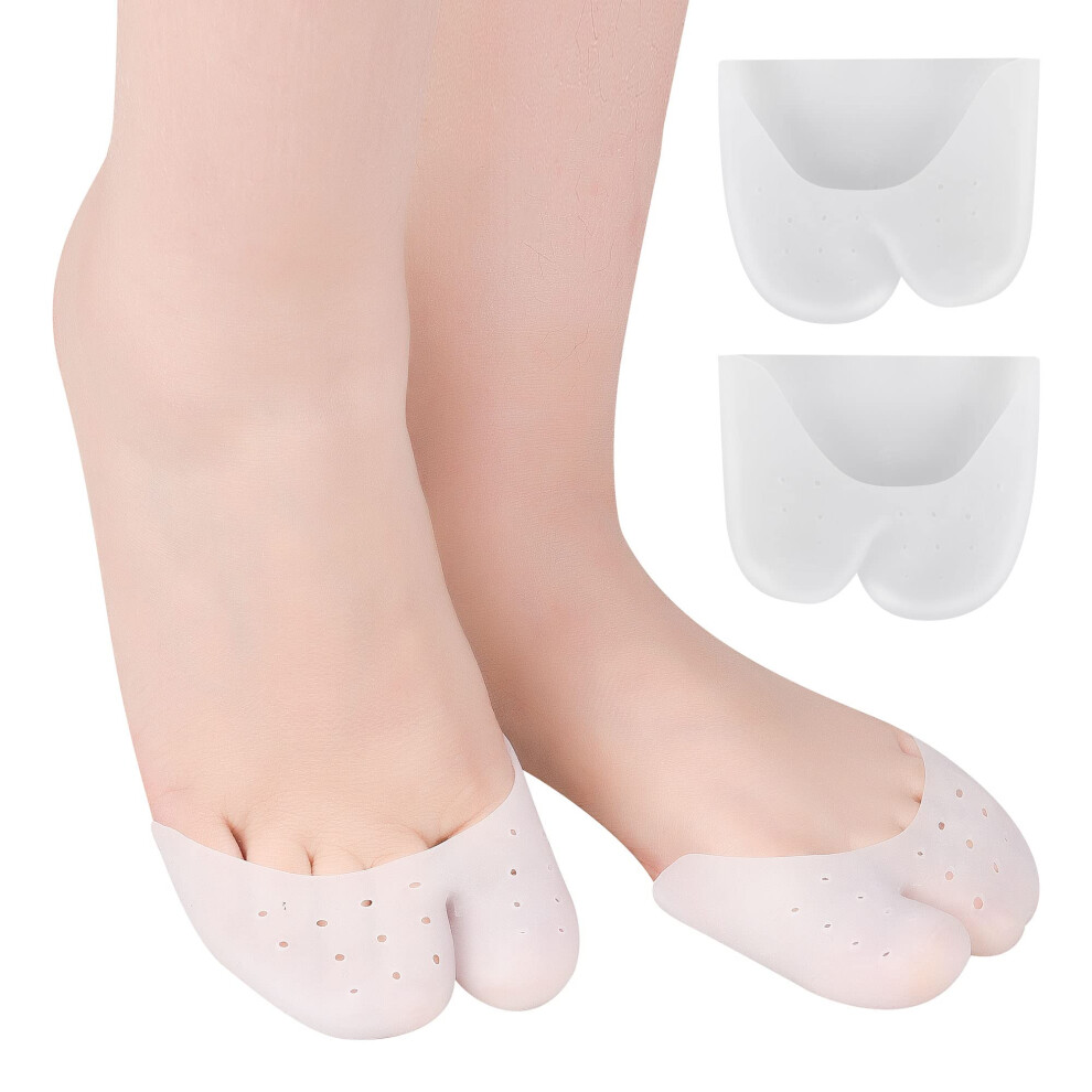 Covered Toe Sleeves Gel Toe Caps Silicone Toe Protectors With Metatarsal Pads Unisex 2 Pairs Pain Relief Prevent Calluses