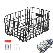 Basket For Bike Folding Rear Basket Large Crate Large Pannier With Reflector For Men Women Road Mountain Cycling