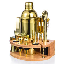 12 Pieces Cocktail Shaker Set 750 ML Stainless Steel Bartender Kit Gold Gift for Men and Women Cocktail Recipe Book