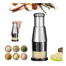 (Default) Manual Press Chopper Stainless Steel Garlic Press Mini Vegetable Cutter Dishwasher Safe Multifunctional Kitchen (1 pcs) Fruit Utensils_1