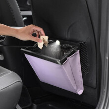 (Black, 1 piece) Foldable Automotive Seat Back Trash Bag, Multifunctional Car Seat Back Storage Hanging Bag, Car Interior Accessories for Car Stowing &
