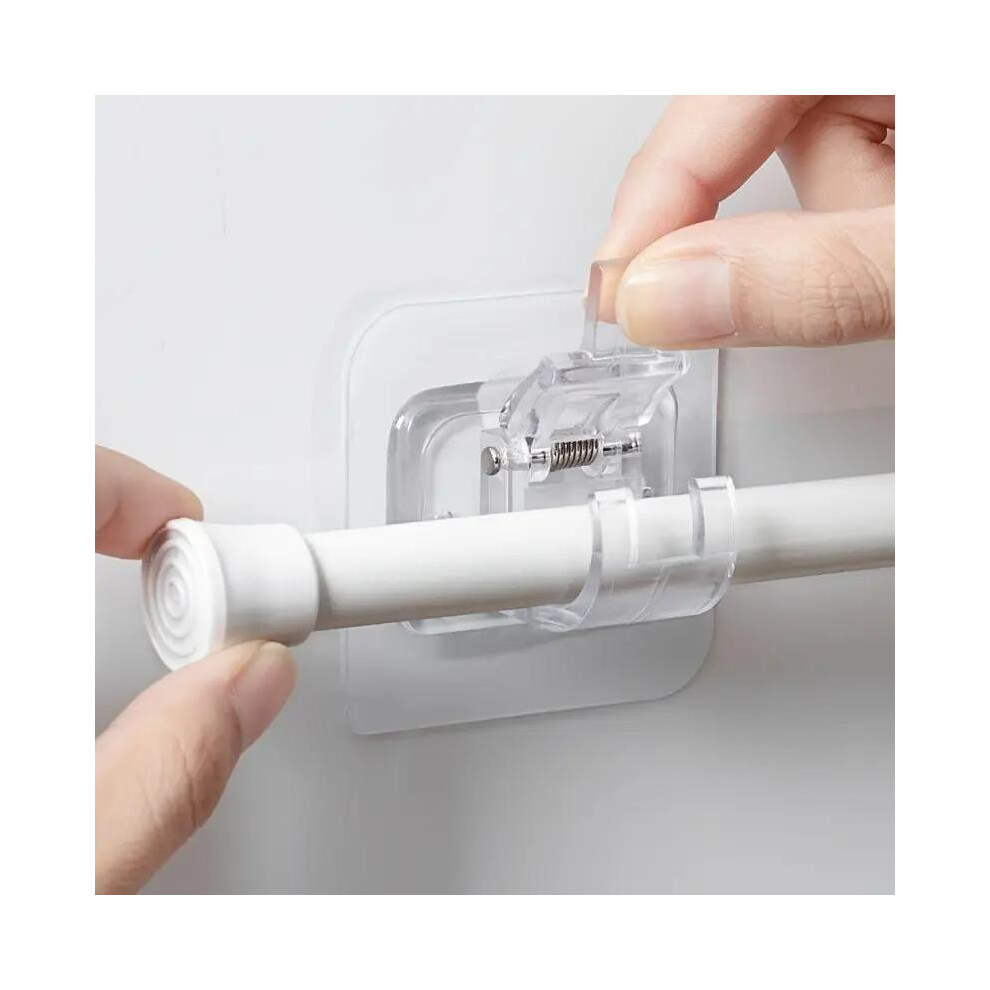 (Clear, 5Pcs) Self-Adhesive Curtain Rod Holder, 5/10Pcs Wall Mounted Curtain Rod Bracket, Multipurpose Shower Curtain Rod Holder, Bathroom Shower Curt 5021832444720