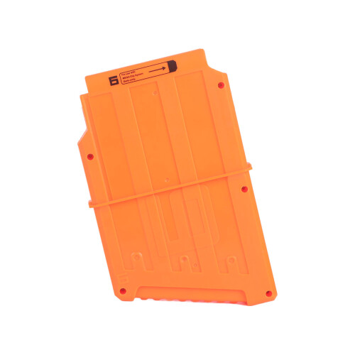 Quick Reload Mega Magazine Clip for Soft Bullets - 6 Capacity, Orange 1