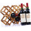Foldable Wine Rack Storage Stand Carbonized Brown For Home Bar Kitchen Display Shelf Organizer Space Saving Design Compact Size 3