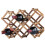Foldable Wine Rack Storage Stand Carbonized Brown For Home Bar Kitchen Display Shelf Organizer Space Saving Design Compact Size 1