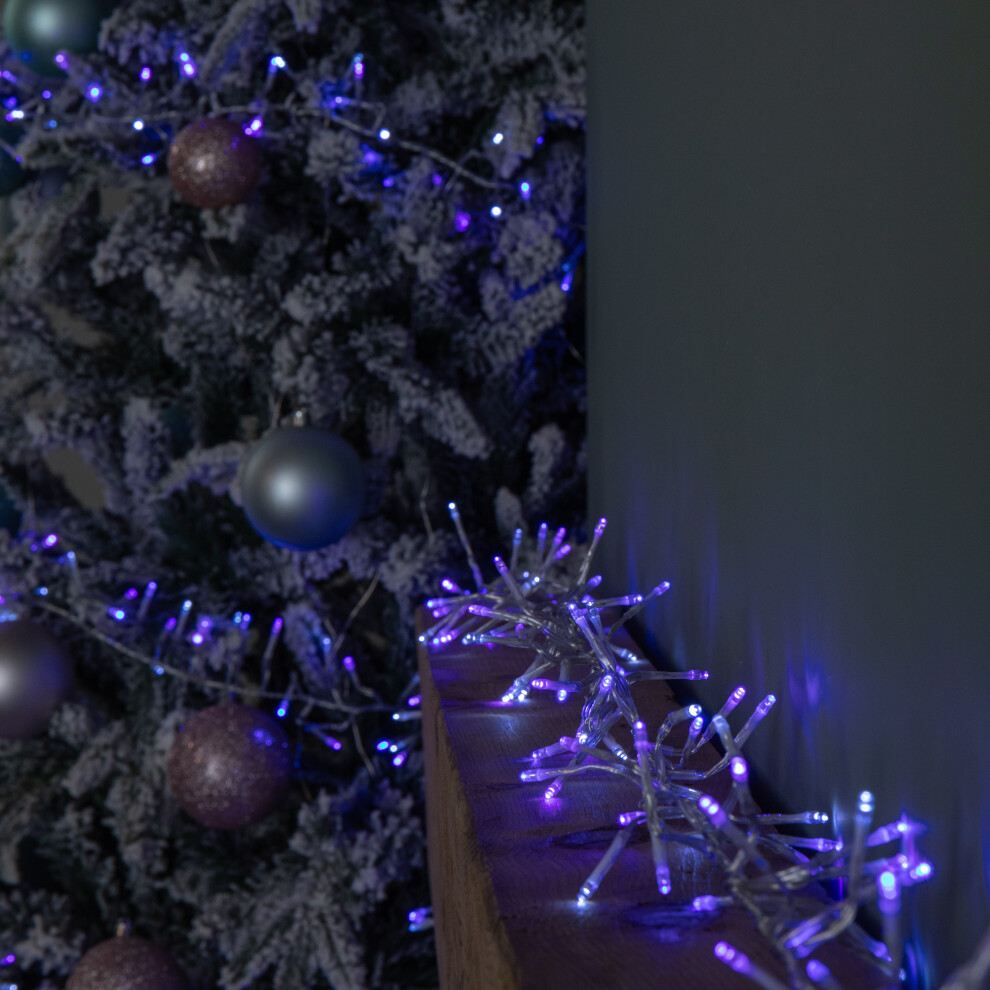 Samuel Alexander Unisex Multicolor 9.3M Led Cluster String Lights With Timer In Blue, Purple & White - Image 3