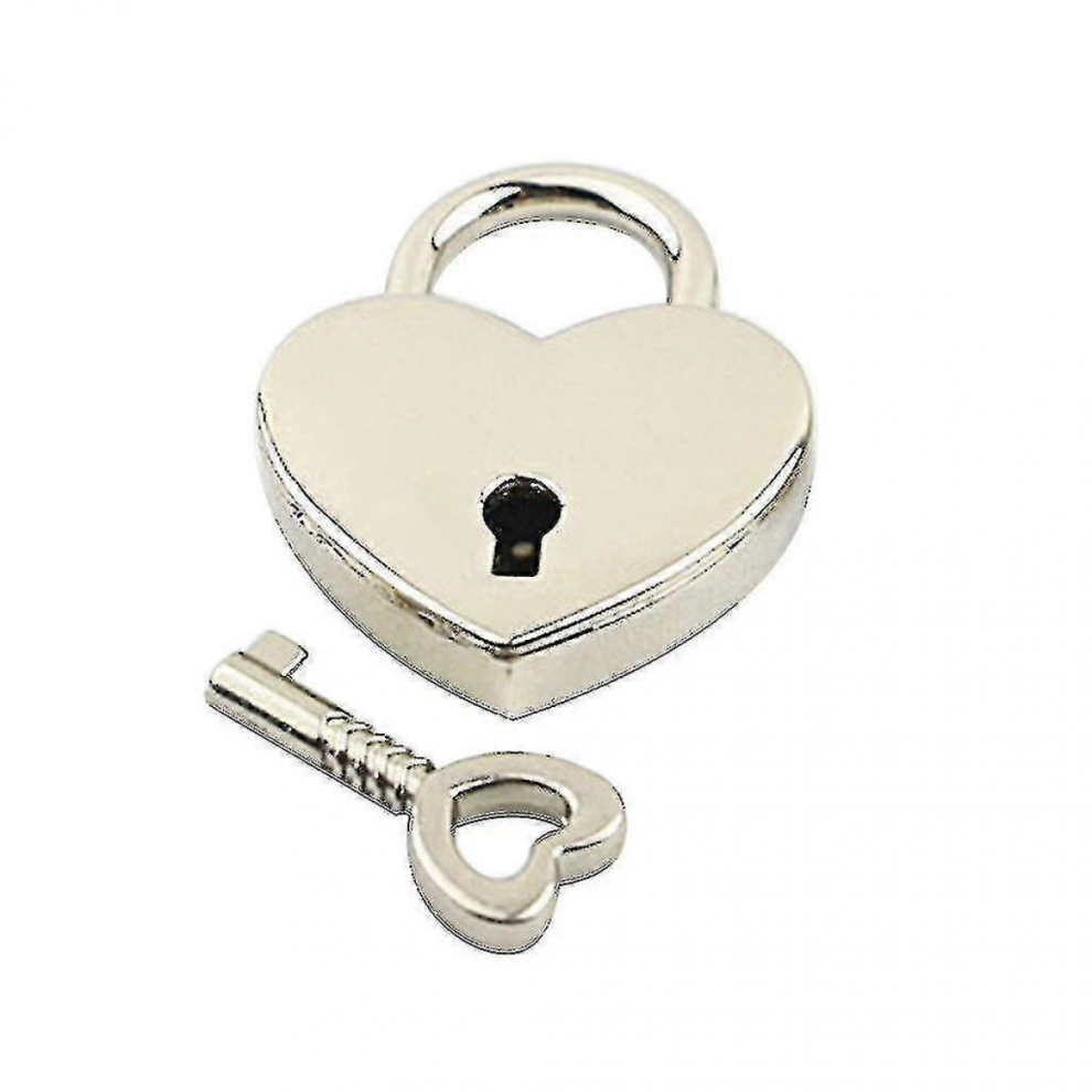 Mini Heart Shaped Lock With Key Personalized Love Padlock For Anniversarysilver 7632237688350