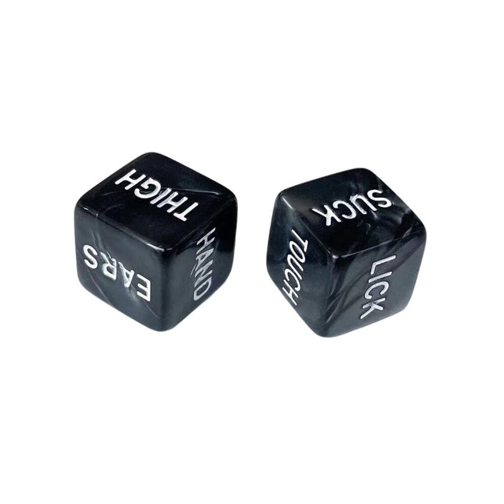 1 Pair Glow In Dark Love Dice For Couples - Luminous Romantic Game Set With Game Board - Adult Party Night Intimate Dice For Girlfriend Wife Black