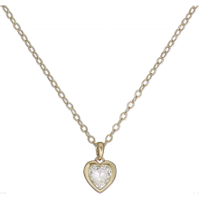 Hannela Crystal Heart Pendant Necklace for WomenGold Tone