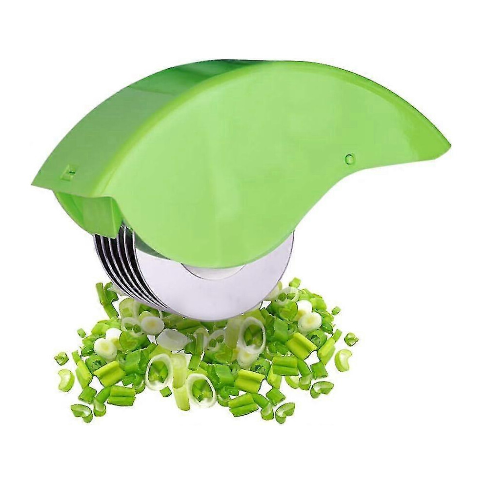 Manual Herb Chopper, Onion, Chive and Mint Cutter with 6 Stainless Steel Blades, Kitchen Vegetable Chopper