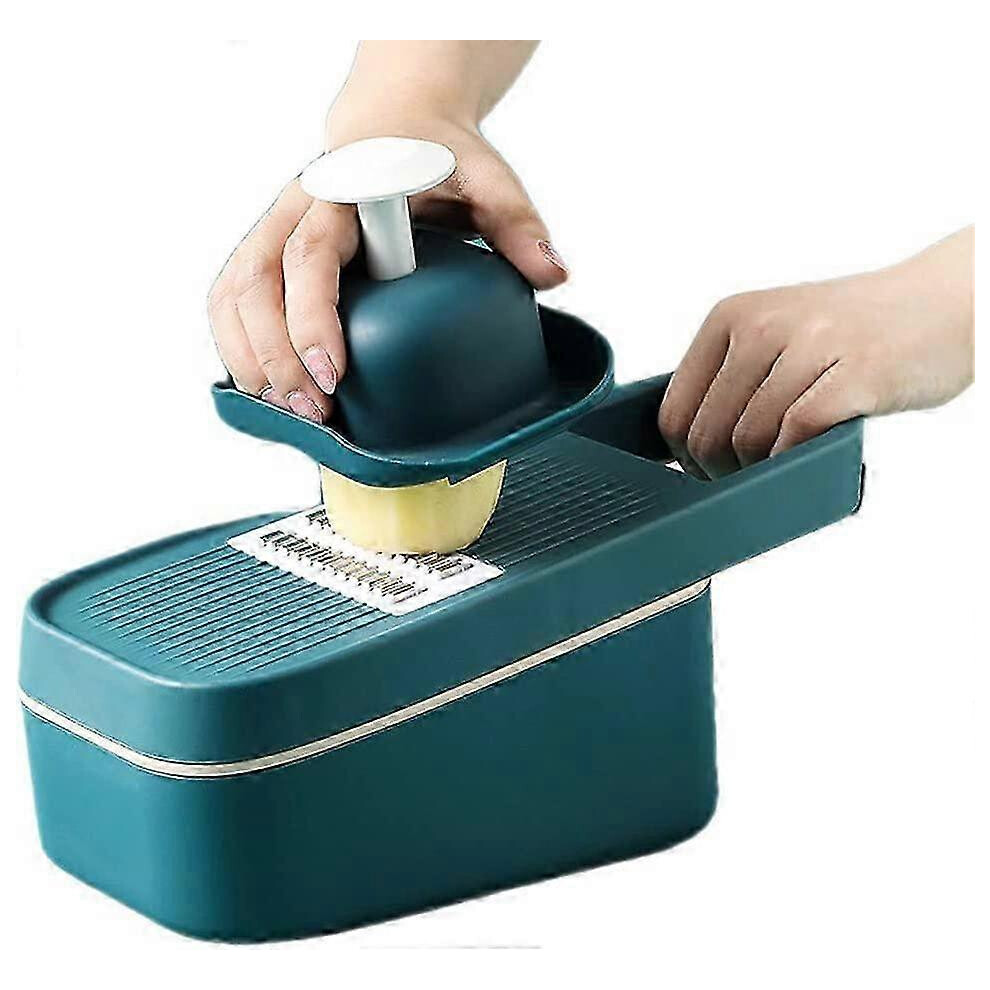 Manual cheese grater, vegetable grater with container, manual vegetable grater for carrots, lemon and garlic