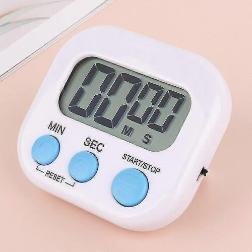 Magnetic Kitchen Timer - Visual Digital Timer - Light Display - Countdown & Stopwatch - Beep Sound - Multi-Function Timer (White) 1