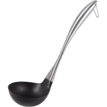 Silicone Ladle, Food Grade Heat Resistant Non-Stick Soup Ladle, 304 Stainless Steel Handle
