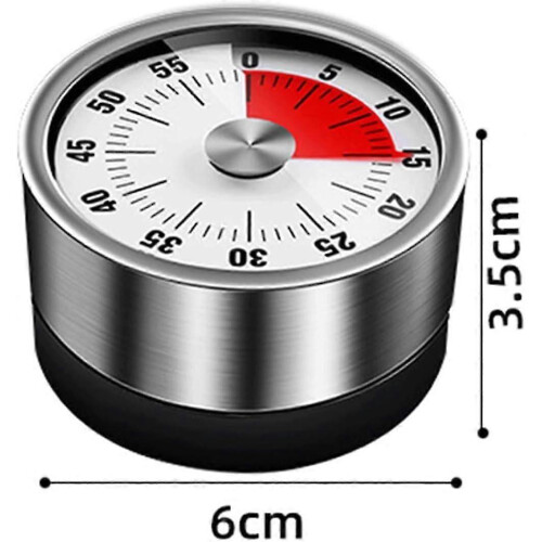 Timer, Mechanical Kitchen Timer, Adsorbable Magnetic Timer, Remaining Time Display with Audible Alarm, Magnetized Timer, Cooking Timer - 60 Minutes 1