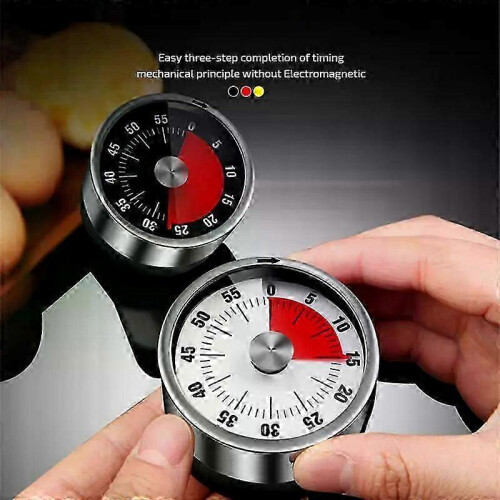 (1pc - White) 1/3/5pcs White Clock Timer Magnetic Backing Eye-catching Dial Stainless Steel Visual Timer Durable Stainless Steel Timer 2