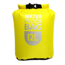 Waterproof Dry Sack 12L/6L, 210T Polyester Tear-Resistant Bag With Roll-Top Closure Swim/Canoe Compatible Yellow