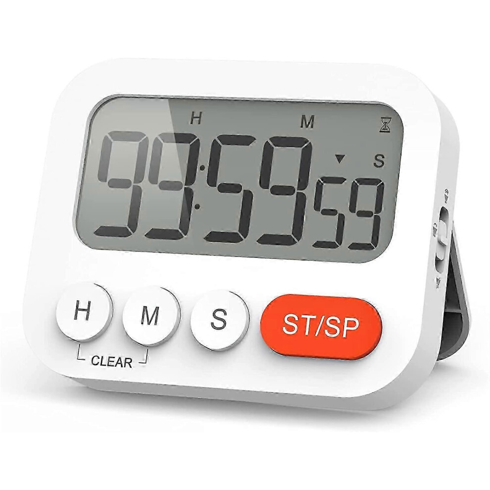 Magnetic Kitchen Timer with LCD Display, 3 Level Volume, 99 Hour Digital Timer for Kids and Teachers, Battery Included