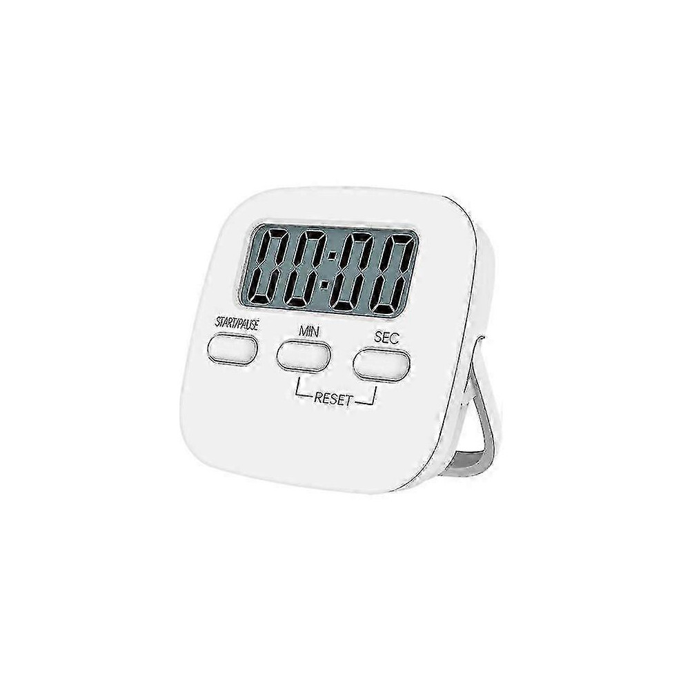 Magnetic Kitchen Timer With Large Lcd Display, Stopwatch, Audible Alarm And Countdown, White
