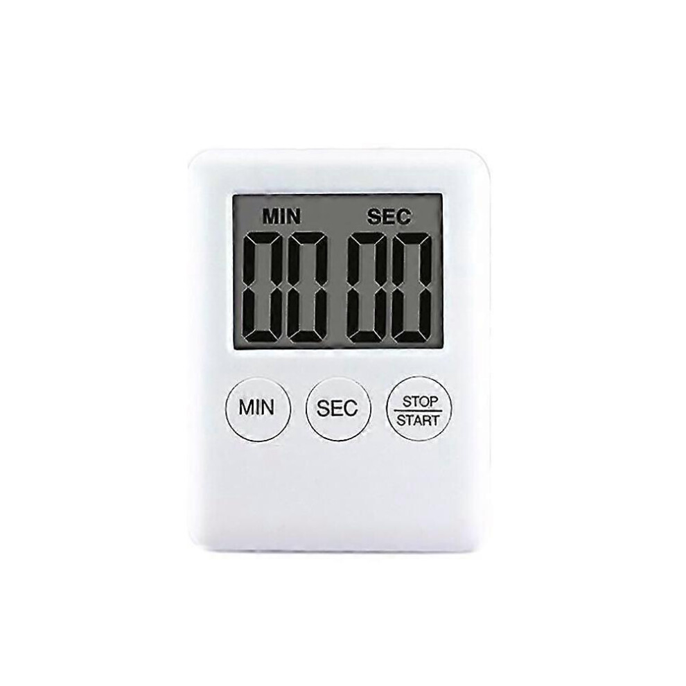 (White) Bosaid Square Magnetic Digital Lcd Kitchen Timer Countdown Alarm Clock Tools White