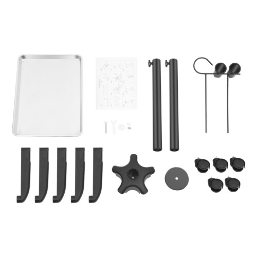 Height Adjustable Salon Tray on Wheels,Hair Color Service Tray 2