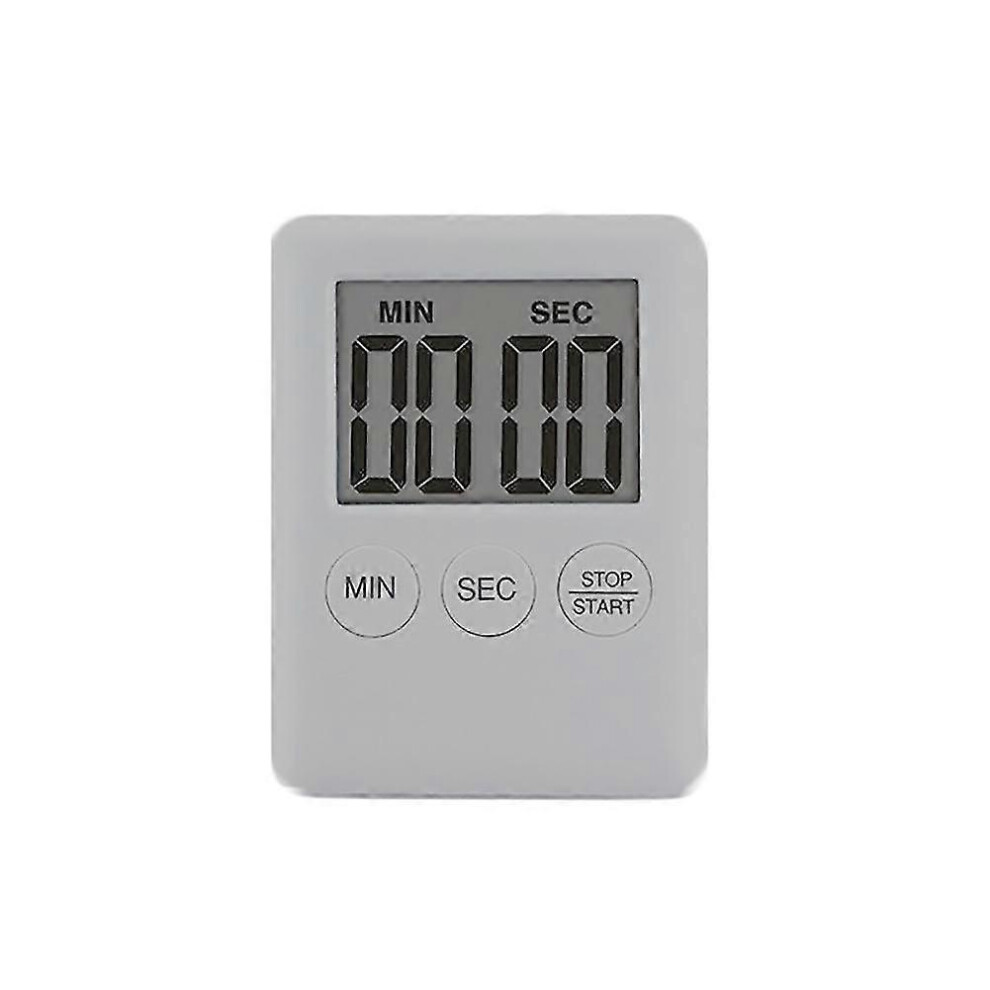 (Silver) Bosaid Square Magnetic Digital Lcd Kitchen Timer Countdown Alarm Clock Tools Silver