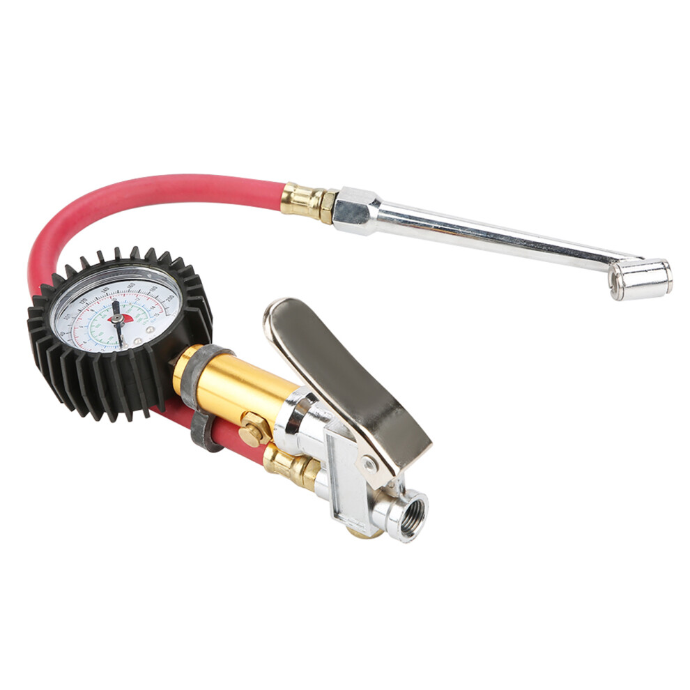 1/4" Tire Pressure Dial Gauge Air Inflator Pump 10-220Psi 5071349997660