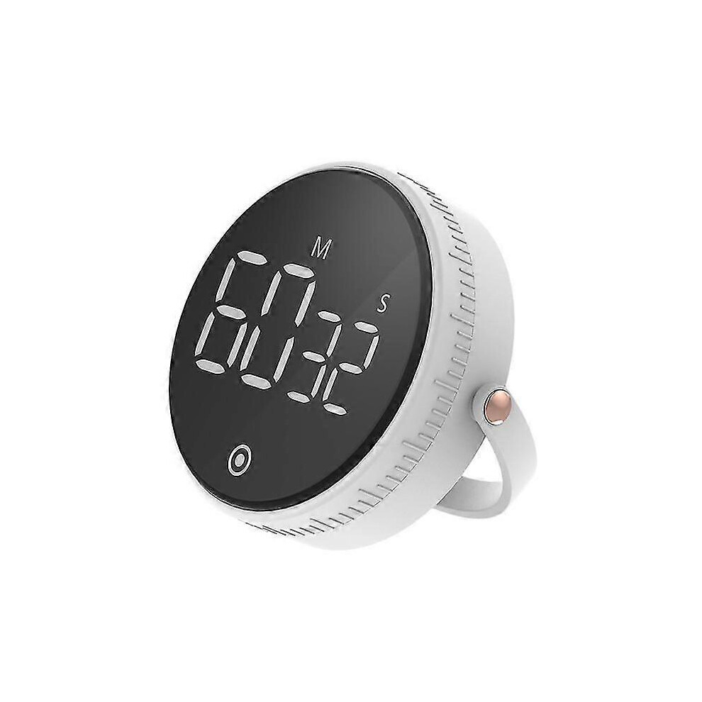 (White) Silent Rotating Digital Magnetic Kitchen Timer For Time Management And Productivity White