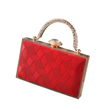 Fashionable Shoulder Bag Rhinestones Evening Purse For-Red