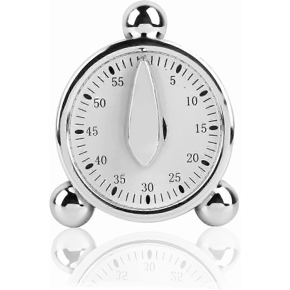 Stainless Steel Mechanical Kitchen Timer, 60 Minutes Manual Countdown Cooking Timer with Loud Alarm