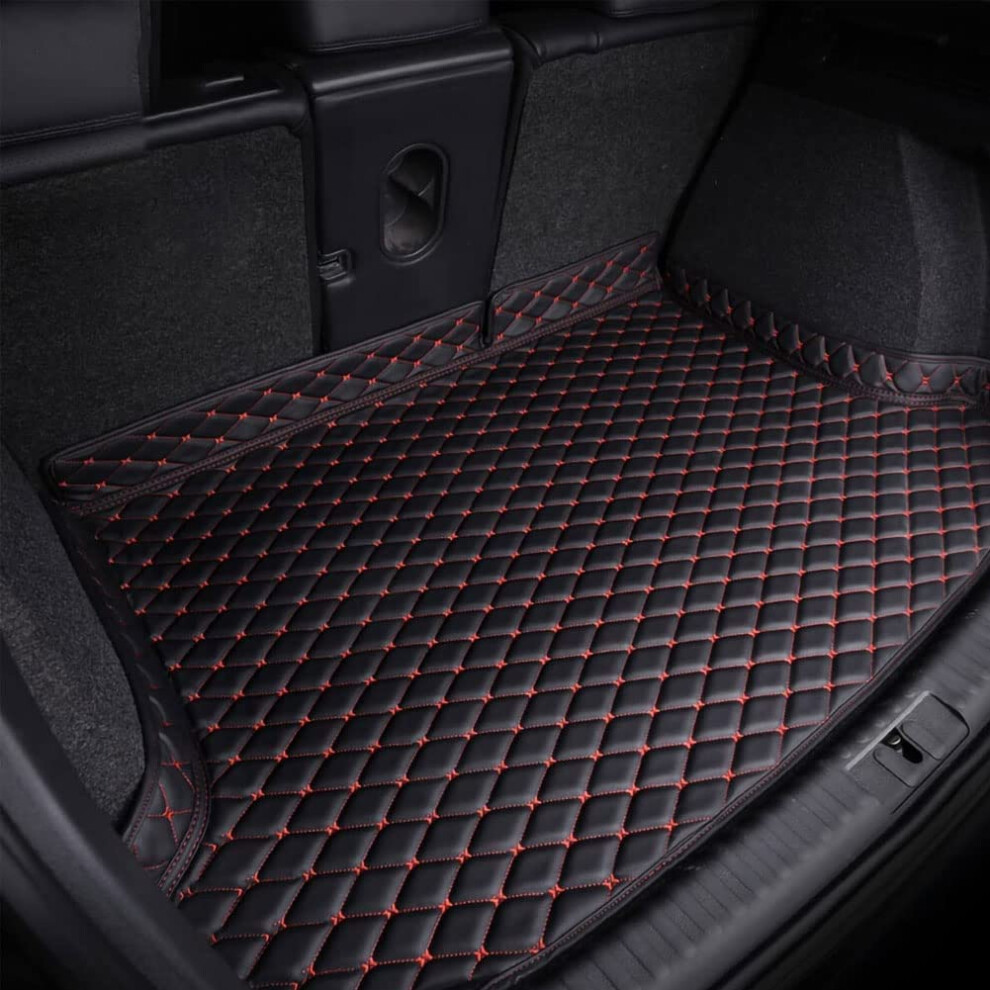 Car Boot Liner Mat For Honda Insight 2009-2014 Leather Luggage Tray Waterproof Antislip Antiscratch Foldable - Black/Red 9016109893857