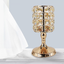 hg Crystal Metal Candle Holder Candelabra Elegant Party Desktop Centerpiece Tealight Holder Candlestick Ornaments Candelabrum DecorationGolden