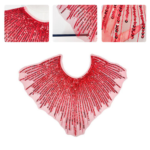 Elegant False Collar with Embroidered Office Wear Collar-Red 2