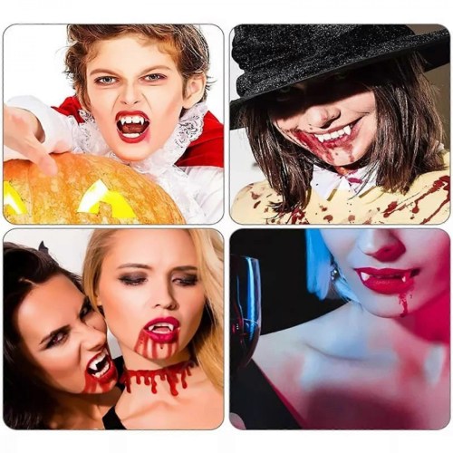 Realistic Vampire Fangs - Retractable Teeth for Halloween 2