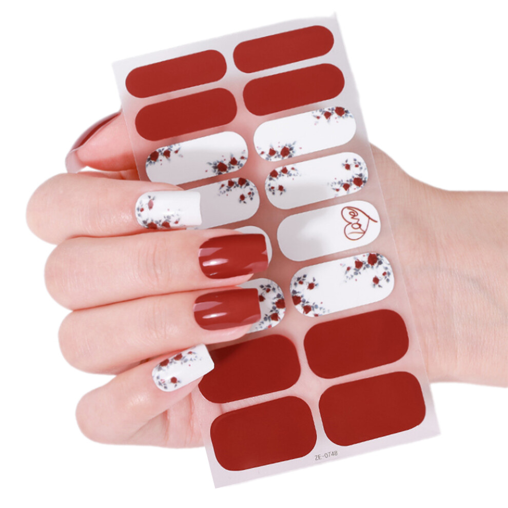 Valentine's Day Nail Stickers Full Wraps Nails Polish-48style