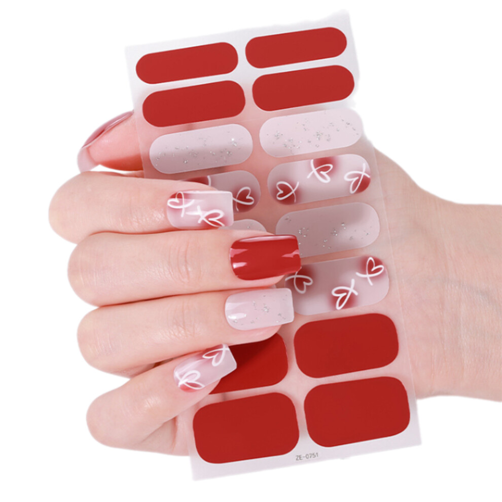 Valentine's Day Full Wrap Nail Stickers Nails Polish-51style