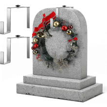2 Pcs Adjustable Metal Headstone Wreath Hangers - Cemetery Memorial Decor