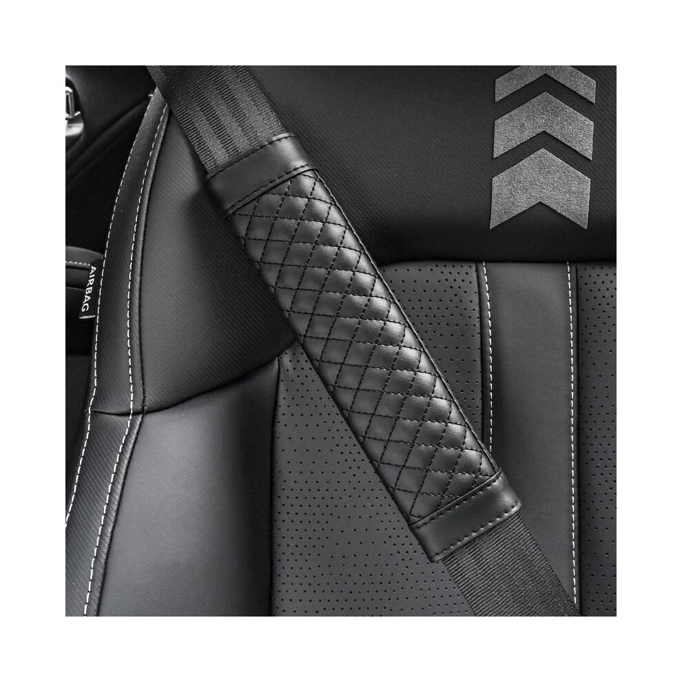 Leather Car Seat Belt Pads For Acura Rdx 2010-2018, 2-Piece Soft Non-Slip Breathable Shoulder Protector, Black 9016109894113