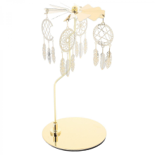 Rotary Candle Holder Metal Dreamcatcher Tea Light Candle Holder Romantic Candlestick OrnamentGolden19.00X9.50X9.50CM