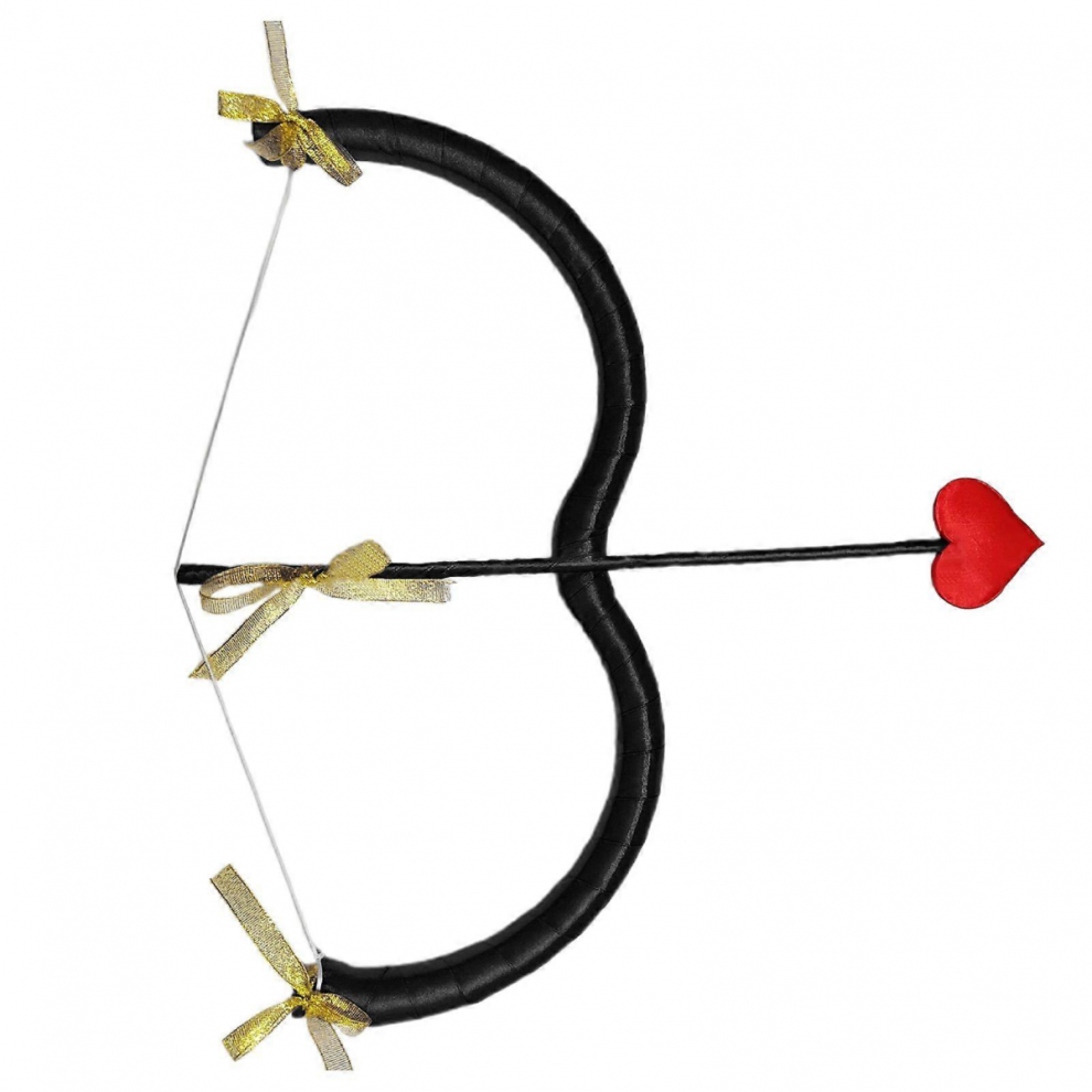 Cupid Bow And Arrow Prop Heart Shape Bow Decor Valentine Day Photography Filming Stage Costume Performance Propblack 7632237738017